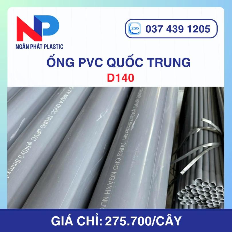 Ống Nhựa D140 Quốc Trung